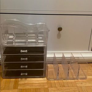 AS IS acrylic makeup storage